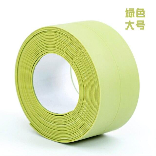 3,3 m * 38/22mm Badezimmer Dusche Waschbecken Badewanne Abdichtung Streifen Band Weiß PVC Selbst-klebstoff Wasserdicht wand Aufkleber Bad Küche: Green big