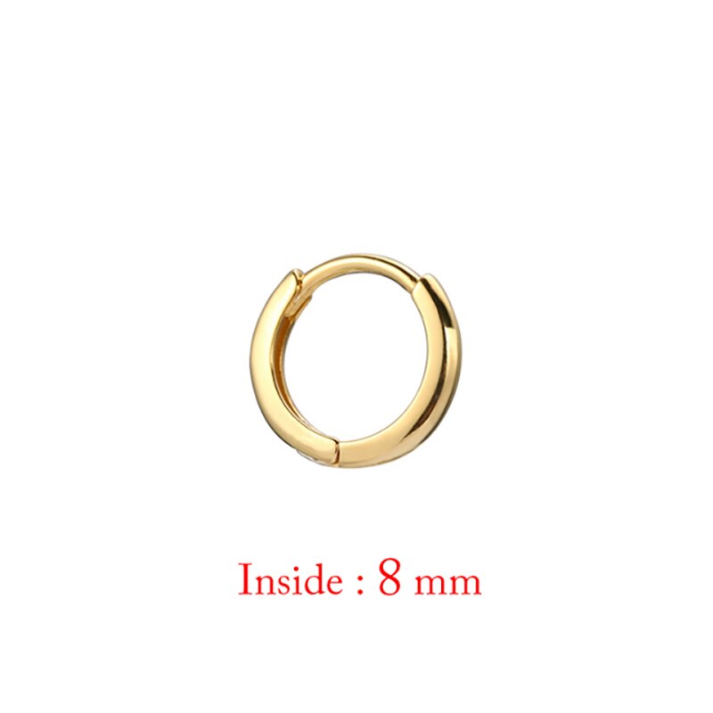 Pendientes de aro para Piercing de cartílago de oreja de acero inoxidable para mujer, aretes pequeños Huggie de mal de ojo, accesorio de joyería Punk para , 1 ud.: Chapado en cobre envejecido