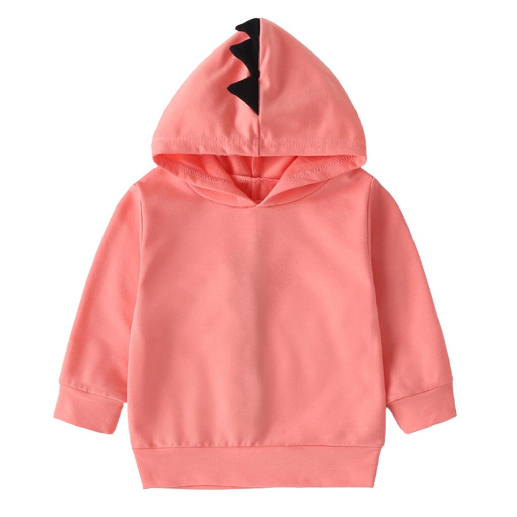Toddler Autumn Baby Boy Girl Clothes Long Sleeve Cartoon Dinosaur Tops Warm Hooded Hoodie Outfits roupa infantil babyborn #EW: Pink / 110