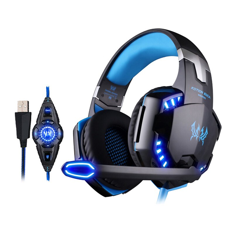 Real Gaming Headset 7.1 Vibration Gamer Headset 7.1 Surround USB Earphone 7.1 Gaming Headphone With Microphone For Computer PC: Blue