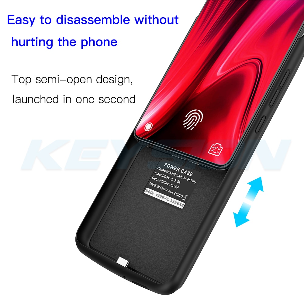 Boîtier de batterie Portable KEYSION 6500 mAh pour batterie rouge mi K20 K20 Pro boîtier de charge de batterie externe pour Xiao mi mi 9 T mi 9 T Pro