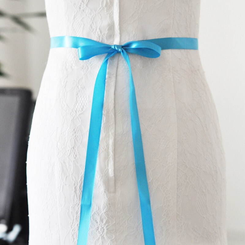 Luxe Handgemaakte Gekleurde Strass Riem Bridal Wedding Riemen Bloem Satijn Trouwjurk Lint Riem Bruidsmeisje Vrouwen Dress Up: Sky Blue