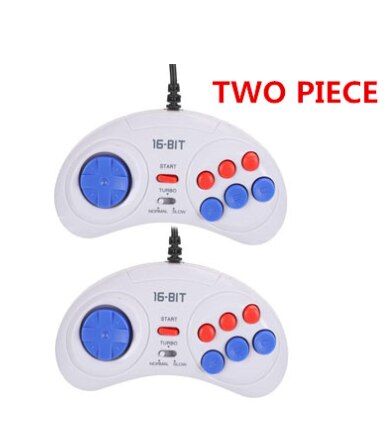 1/2Pcs Wired Game Controller Voor Sega Genesis 6 Knop Gamepad Voor Sega Mega Drive 16 bit Video Game Console: two piece