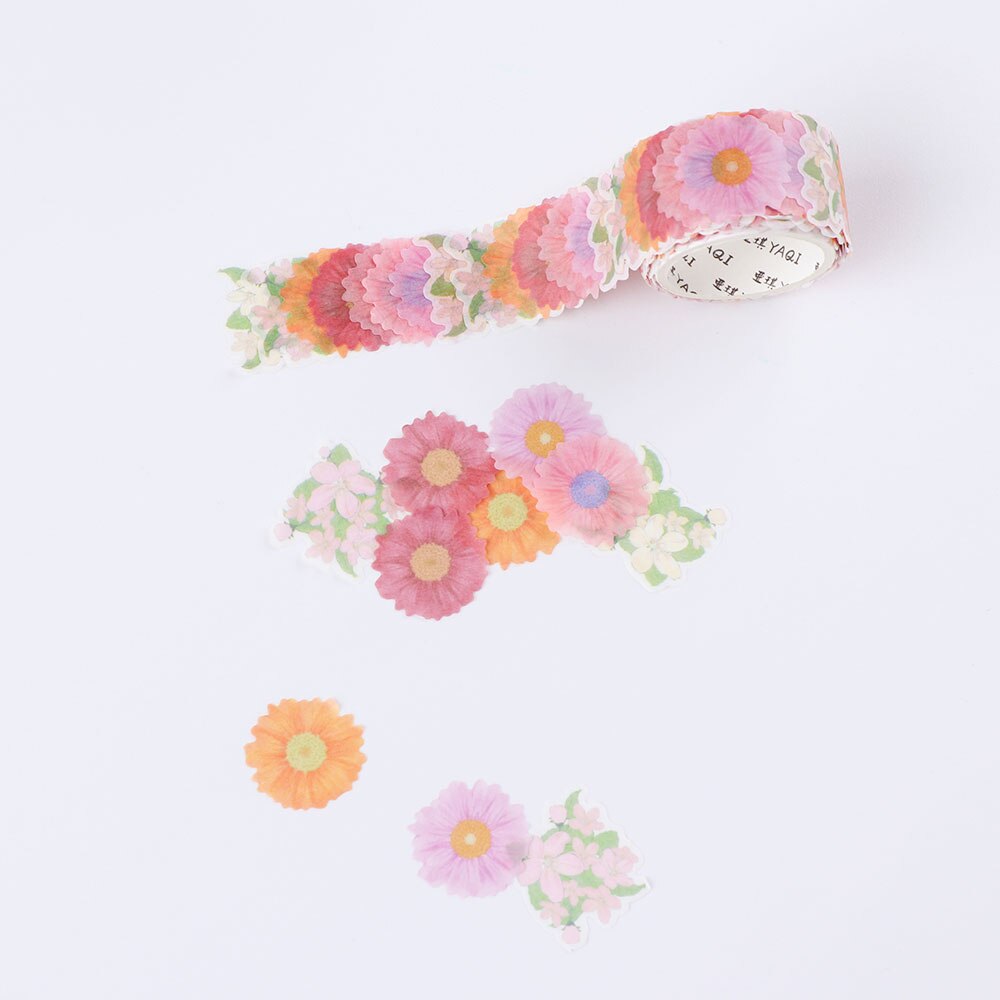 200PCS/Roll Flower Petals Washi Tape Decorative Masking Tape Fragrance Sakura Washi Tape Scrapbooking Diary Paper Stickers: 09