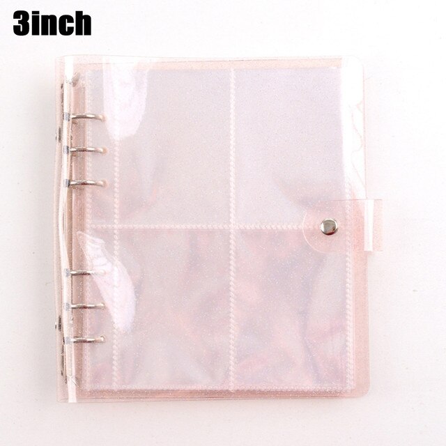Album Photo avec 200 pochettes, 3/5 pouces, classeur, Films Photos, couverture scintillante, pochette transparente, protection, décoration de la maison: 3inch Pink