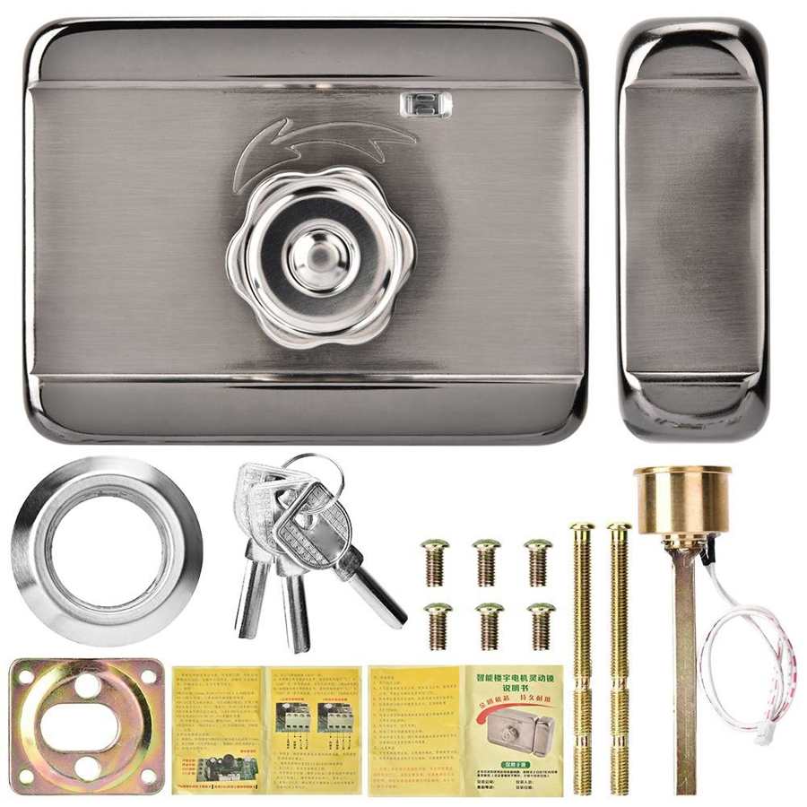 Silver Single Head Lock electronic door Access Control System Silver Intelligent: Default Title