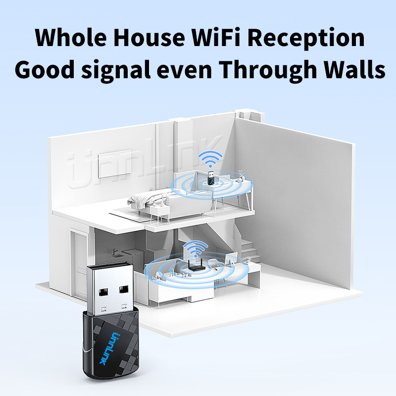 Unnlink 900 Mbit/s USB WiFi Bluetooth Adapter 2 In 1 Dongle WiFi 6 Dual Band 2,4 G 5G Wireless Netzwerk Lan Empfänger