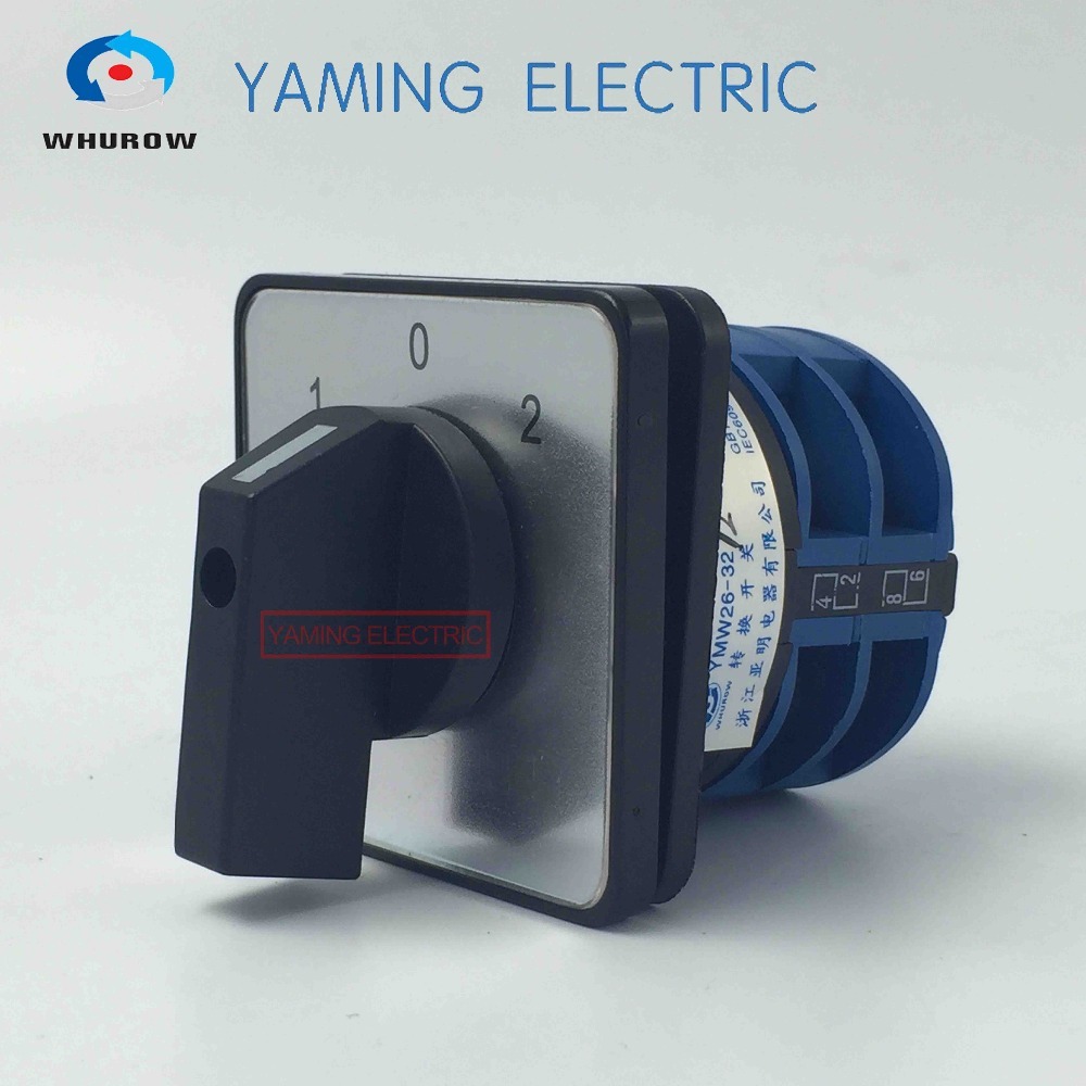 32A 3 positie 2 polen 8 schroeven draaischakelaar Handmatige overdracht omschakeling cam universele dc schakelaar LW26 YMW26-32/2