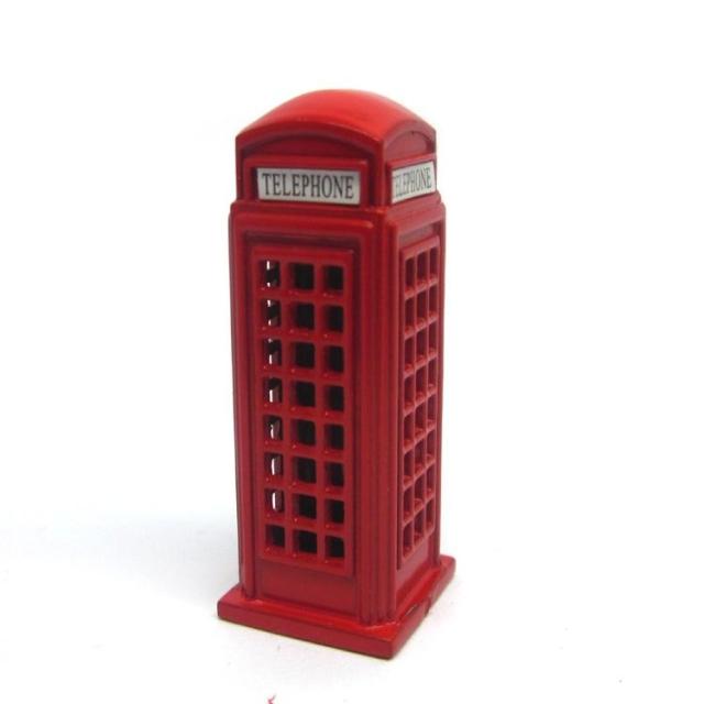 Fuld 3d london dobbeltdækker bus og telefon køleskab magnet magnet køleskab magnet rejse souvenir tilbehør til boligindretning: Telefonstation