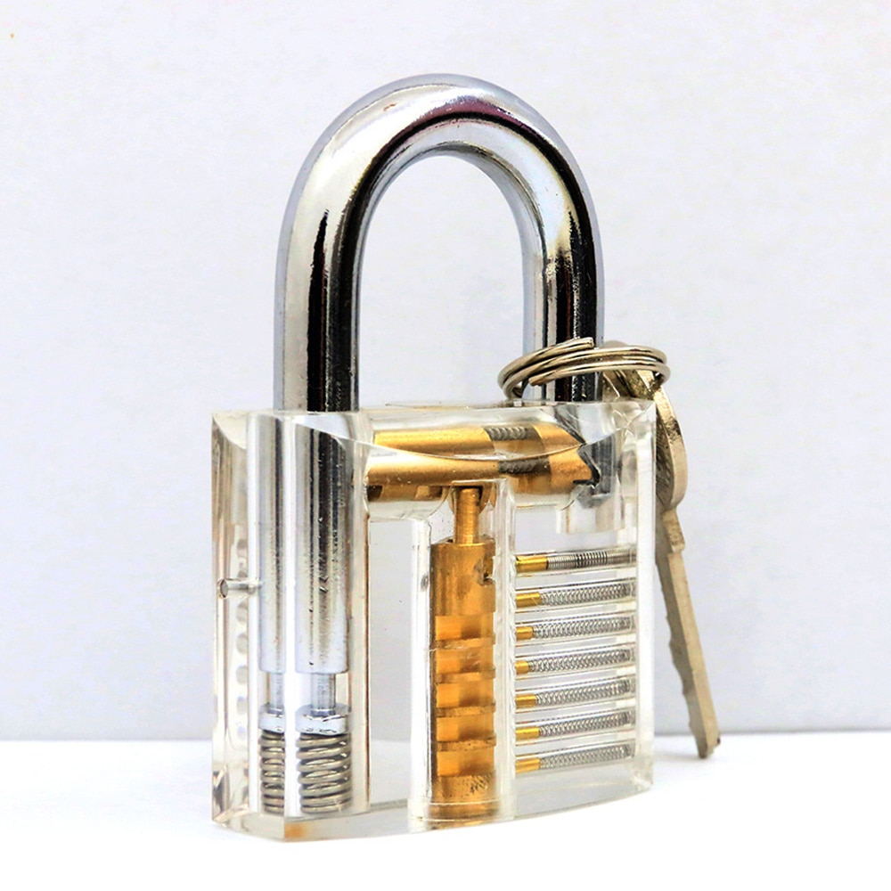 Locksmith Transparent Locks Pick Visible Cutaway Mini Practice View Padlock Hasps Training Skill For Furniture Hardware