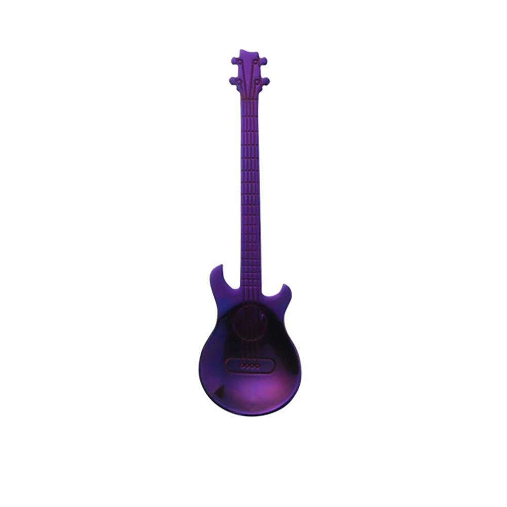 Kaffeske i rustfrit stål guitar ske dessert kage te sæt køkken ske is slik teske tilbehør