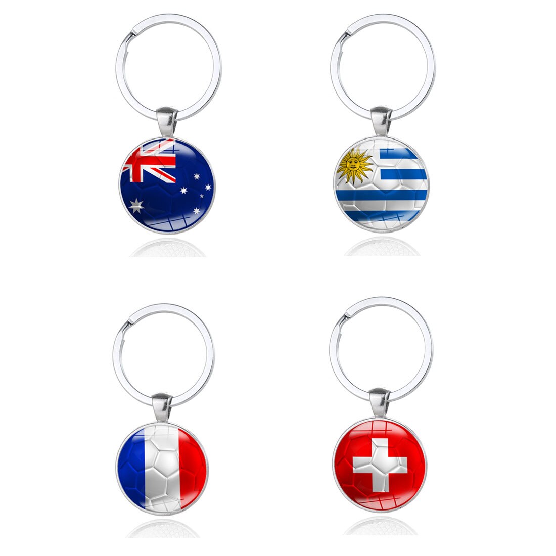 Football Keychains Key ring 32 Countries Peru Sweden Tunisia Senegal Soccer Key Chains Souvenir