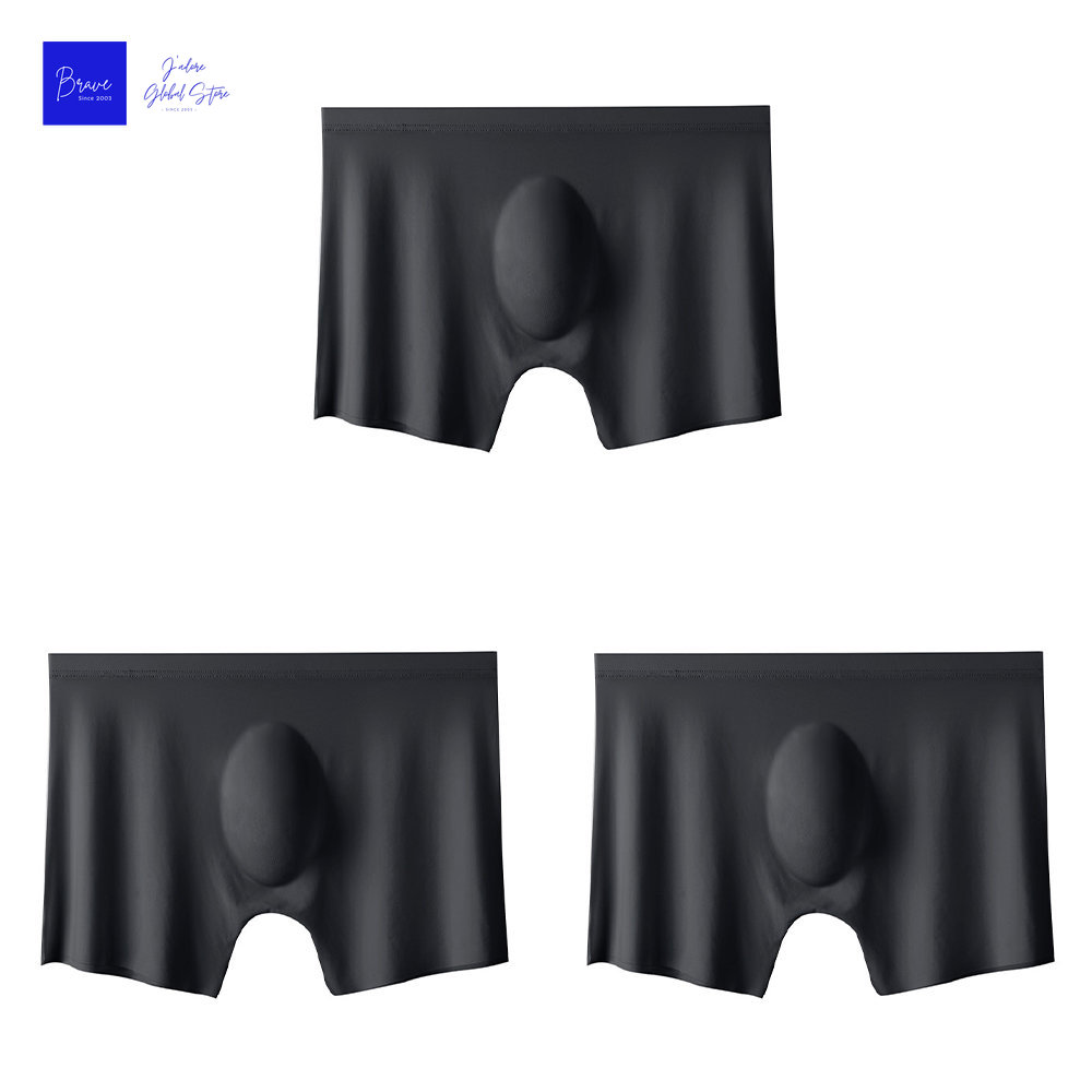 3 uds. Calzoncillos Boxer para hombre, bragas de seda helada para hombre, ropa interior Sexy sin costuras, calzoncillos para hombre, bragas finas y transpirables de secado rápido: XS / Verde
