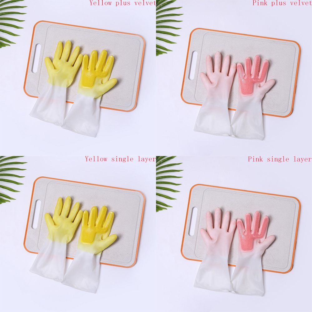 Durable Multifunction Washing Gloves Cleaning Housework Dishwashing Tools Silicone Dishwashing Gloves Cleaning Gloves