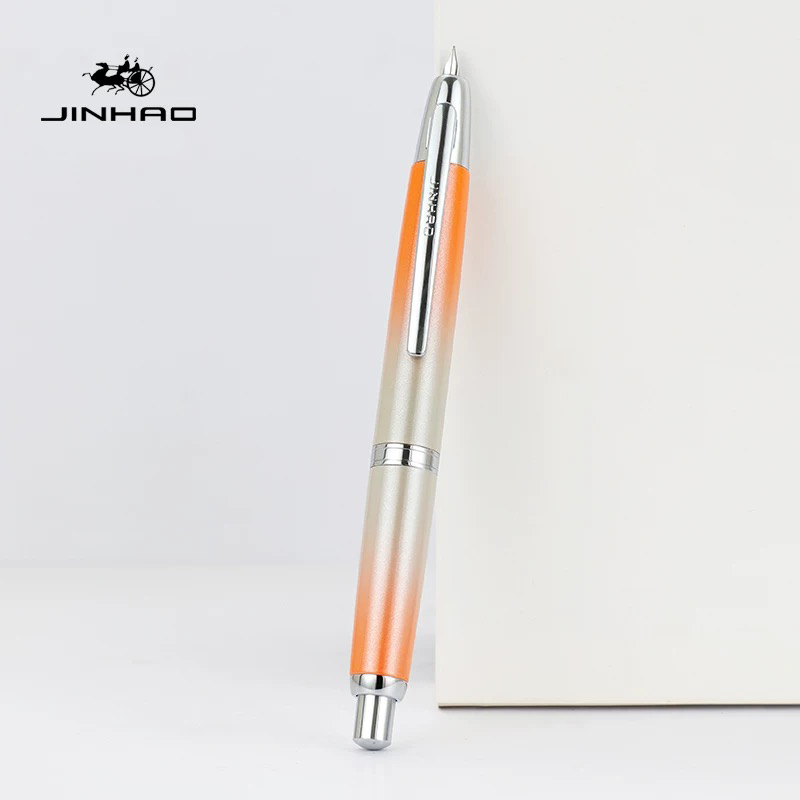 JINHAO 10 pluma estilográfica de prensa, punta retráctil EF/F de Metal con Clip, convertidor de pluma de tinta para escribir, suministros escolares, papelería PK A1 A2