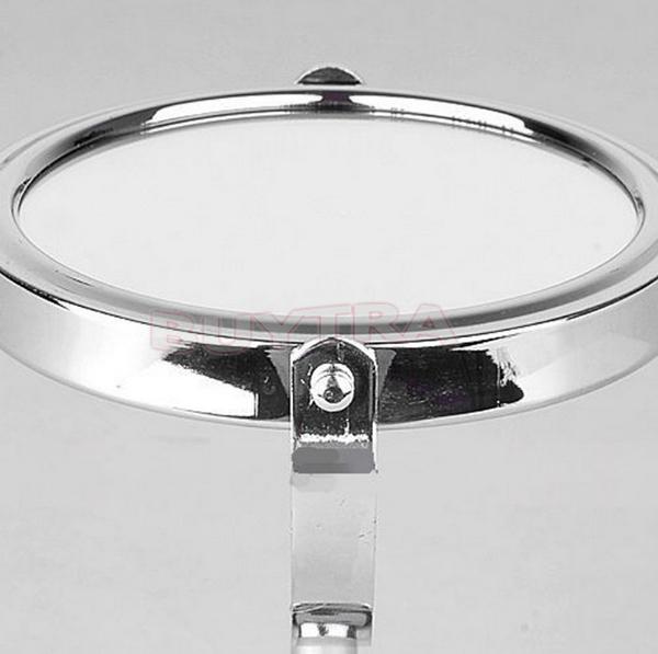 Espejos de acero inoxidable para mujer, accesorios de maquillaje para uso en el hogar y la Oficina, soporte cosmético para baño, escritorio de doble cara, 8cm de diámetro