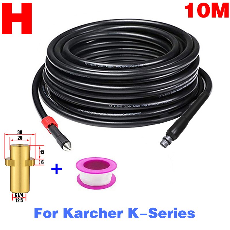 Tuyau de nettoyage de canalisations de furet de ROUE, tuyau d&#39;évacuation d&#39;eau pour Karcher Bosch Nilfisk Parkside, accessoires de lavage: H