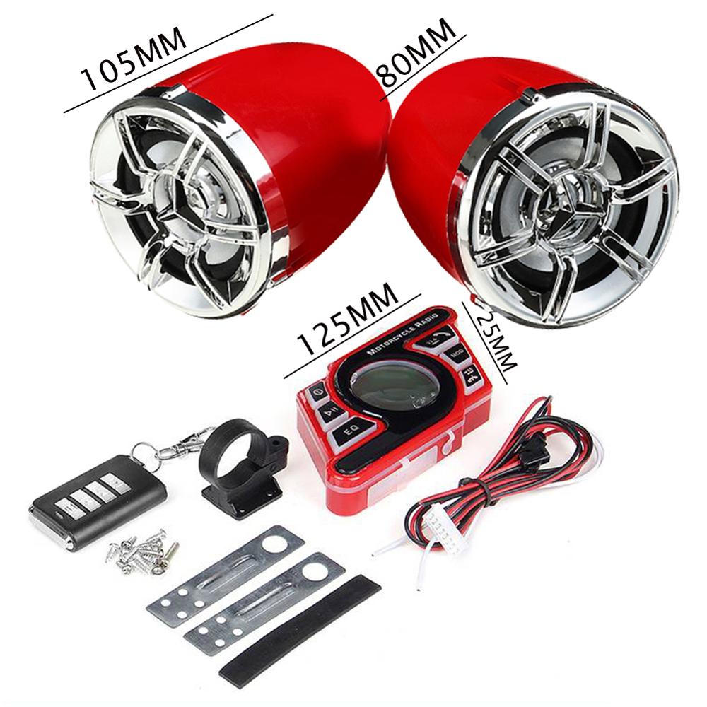 2Pcs Motorcycle Bluetooth Speaker Stuur Usb Fm MP3 Afstandsbediening Microfoon Versterker Motorfiets Radio