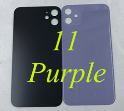 Carcasa de repuesto de cristal trasero con orificio grande para iPhone 11 11Pro 11Pro Max carcasas y marcos para teléfonos móviles: 11 Purple