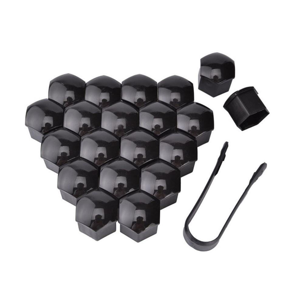 20Pcs Car Wheel Nut Caps 17/19/21mm Auto Hub Screw Cover Bolt Rims Exterior Decoration Special Socket Protection Dust Proof: black / 19mm