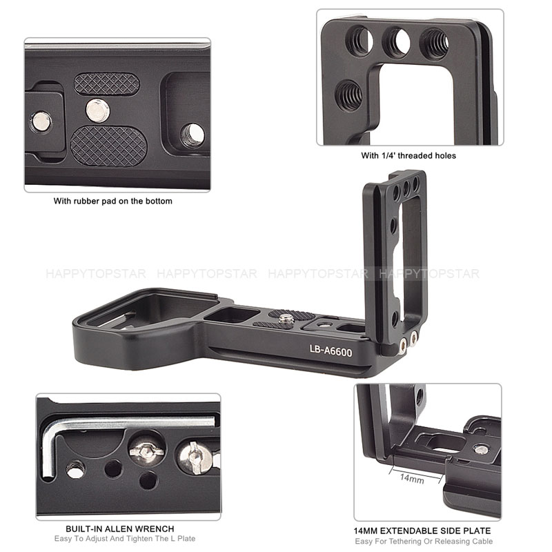 Placa de soporte en L de liberación rápida escalable para SONY A6600 α6600 Arca Swiss Really right stuff RRS