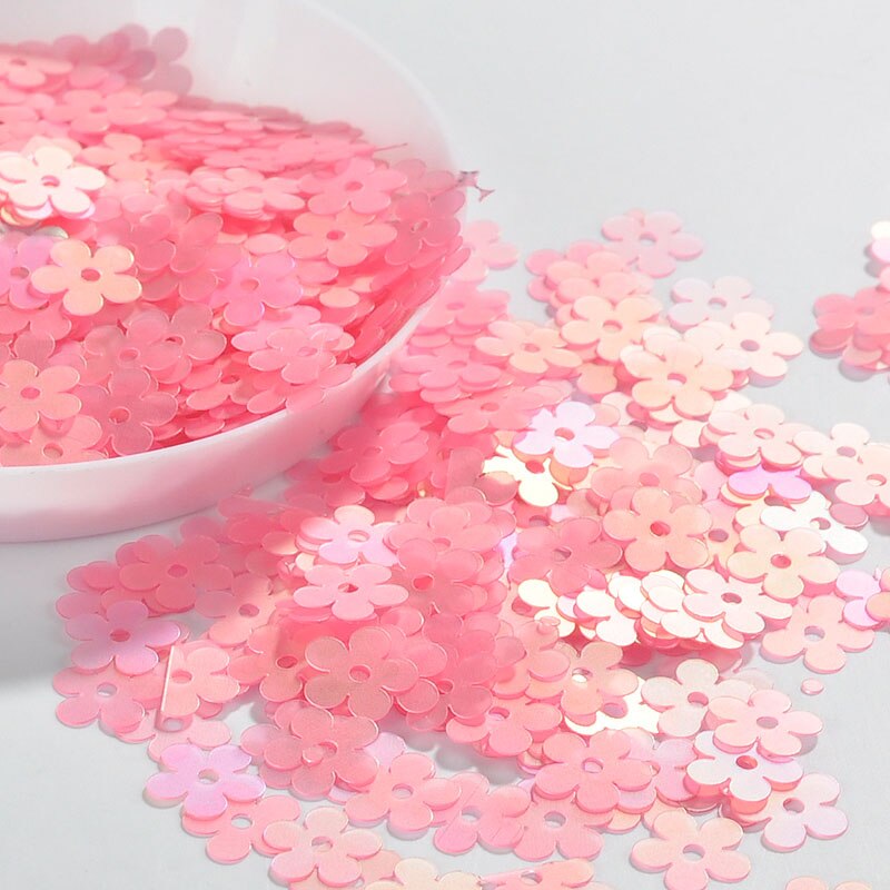 Lentejuelas mate para mujer, 6 colores, 7mm, flor plana, lentejuelas sueltas, Paillettes, costura, artesanía de boda, prendas de vestir, accesorios DIY, 10g por paquete: Matte Pink 10g
