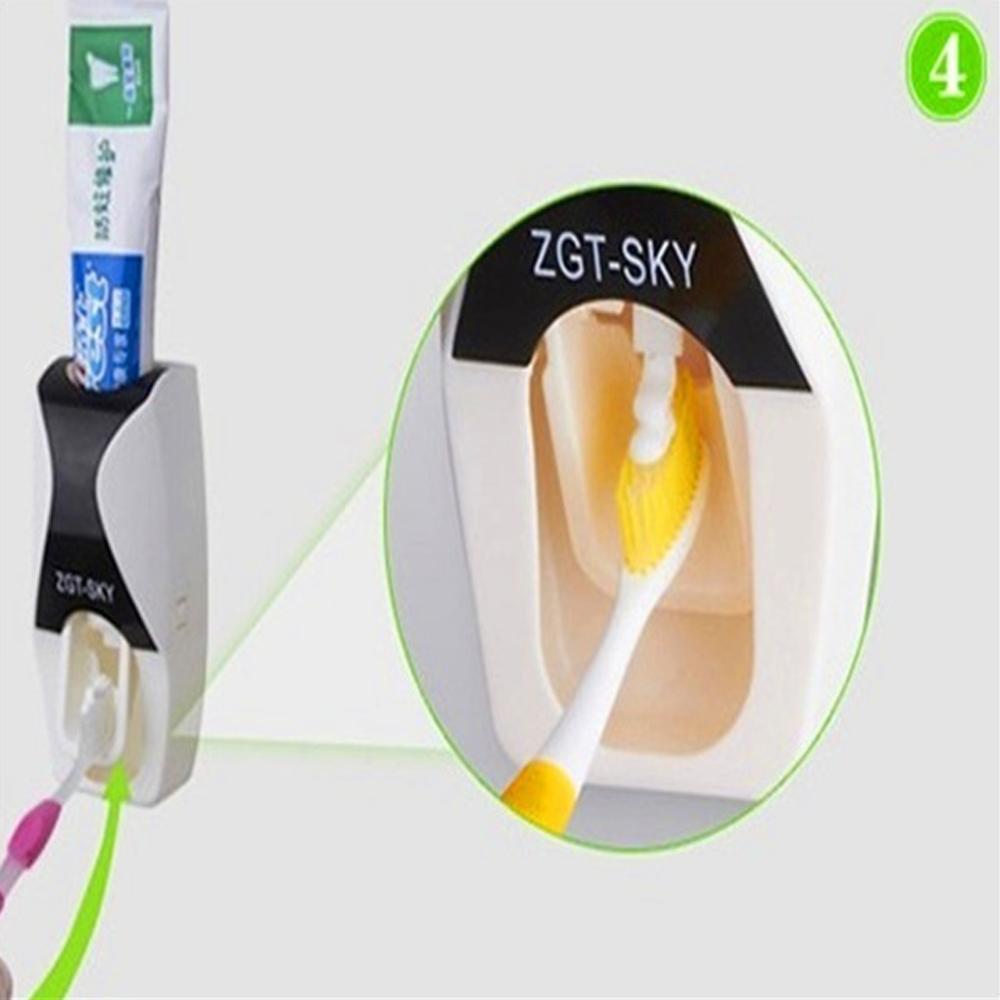 Automatische Clever Zahnpasta Spender + 5 Zahnbürste Lagerung Organizer Halfter Gestell einstellen Zauberstab Halterung Ständer Presse
