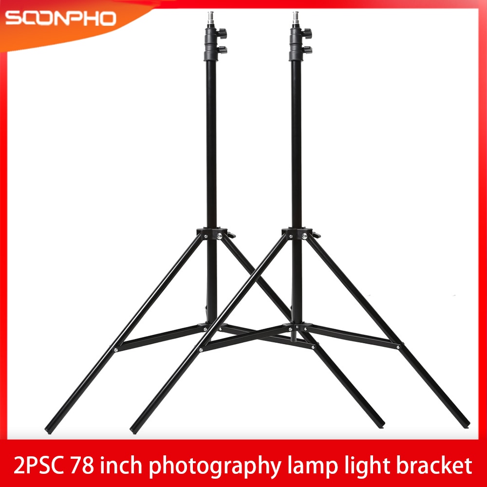 2PSC 2m 78 pouces photographie vidéo Studio lumière trépied Support avec 1/4 "vis pour Softbox Support de lampe lumière LED Flash Mount
