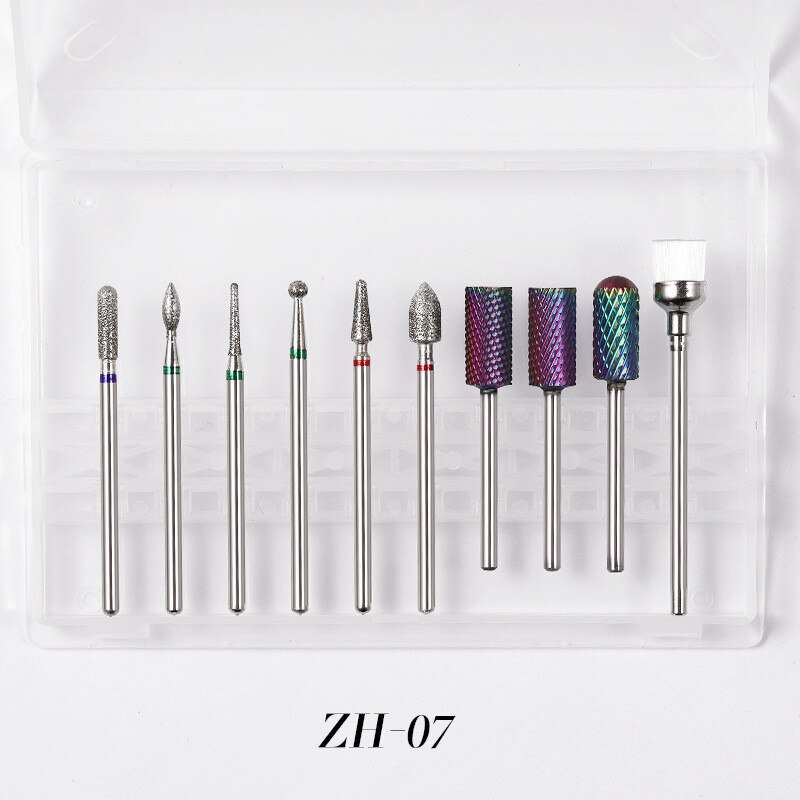 10 Pcs/Set Carbide Nail Drill Bit Tungsten Steel Punte Fresa Unghie Accessories Heads Sanding for Nails Art: gj0286-07