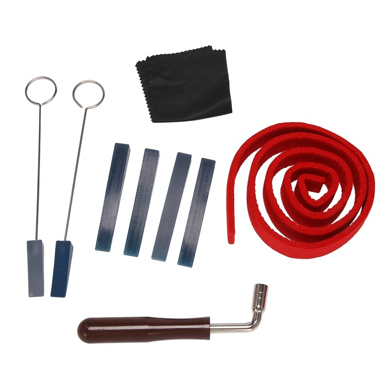 Piano Tuning Kit 10 Pcs Piano Tuning Tool Kit/Piano Tuning Wrench Hammer/Felt Temperament Strip/Rubber Mute: Default Title