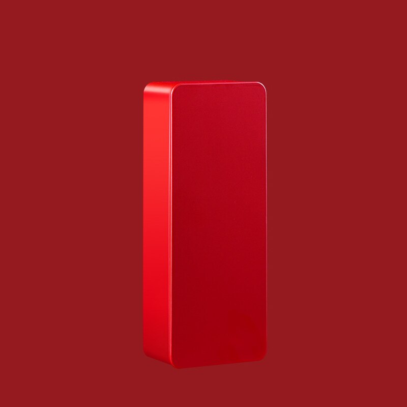Tea Bag Packaging Box Sealed Rectangular Tinplate Tea Container Portable Tea Bag Coffee Storage Box: Red