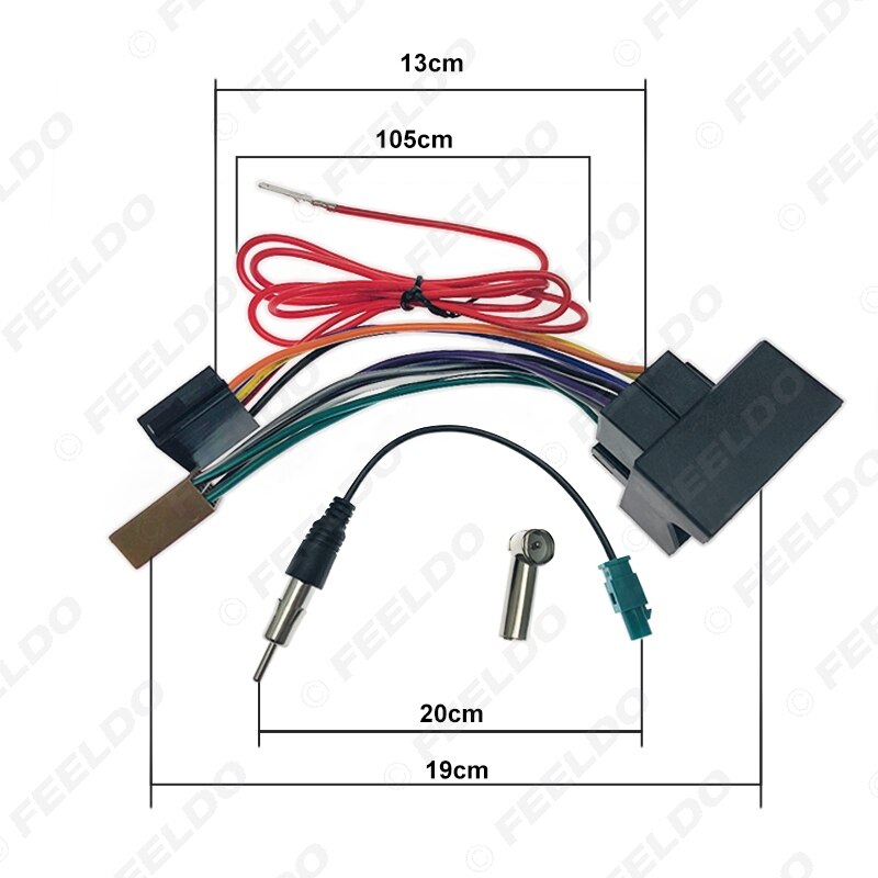 Feeldo bil stereo lyd iso ledningsnet kabel til peugeot 207 307 307cc 407 til citroen  c2 c5 radio antenne wire adapter