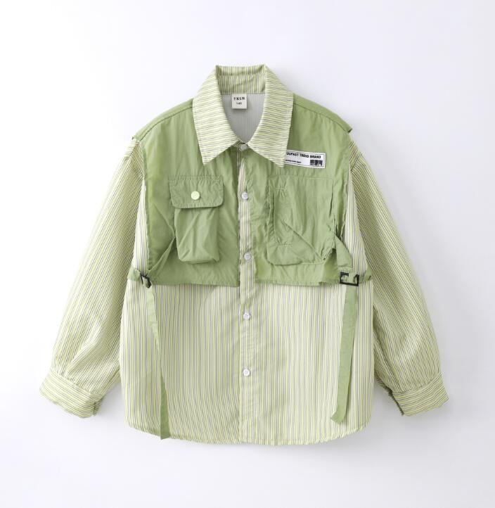 Camisa verde de gran tamaño con cordones para niños, pantalones Cargo informales para correr, ropa de calle de Jazz, disfraz de baile, Hip Hop: XS / Negro