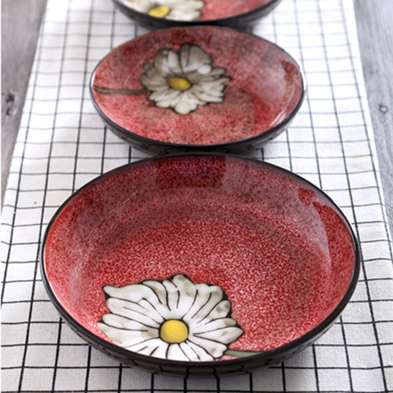 Chinees retro keramisch serviesgoed soeppan lepel borden servies huishoudelijke keukenbenodigdheden handgeschilderd bloemenpatroon