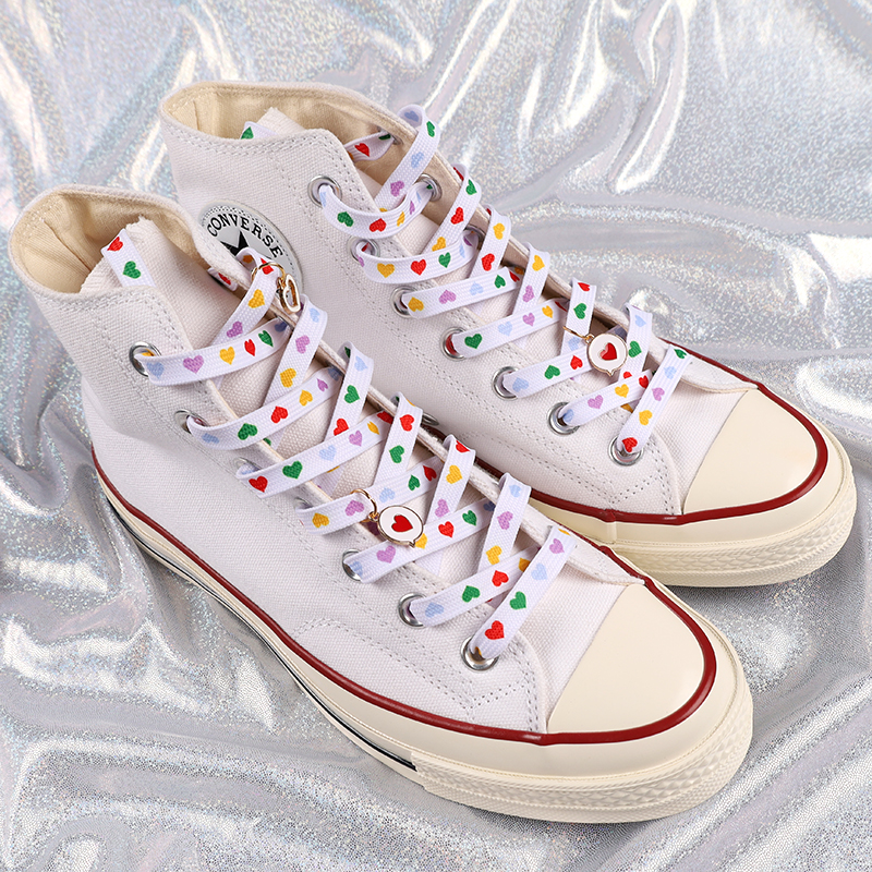 Nuevos cordones planos de corazón de amor para zapatillas de deporte para hombre y mujer adecuados para AJ/AF1 cordones de lona altos cordones deportivos para zapatos