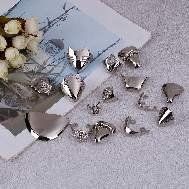 1 paar metalen schoenen, teenbescherming, hoge hakken, schoenreparatieaccessoires, schoendecoraties, 15 stijlen