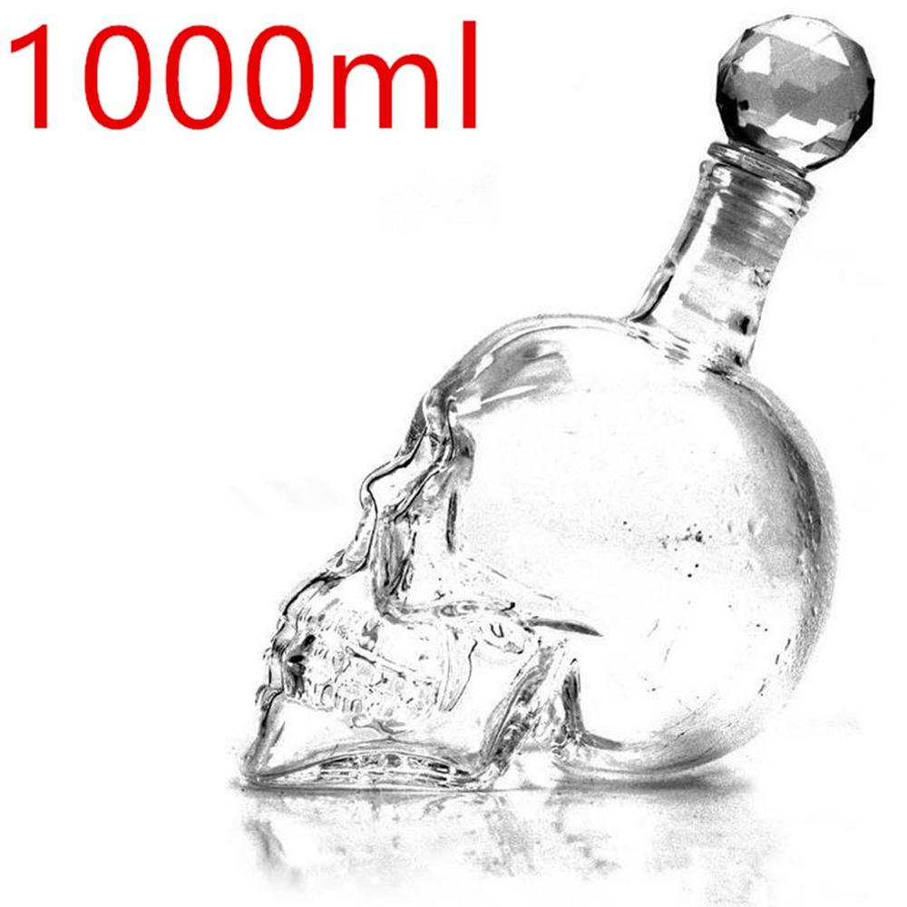 Bouteille en verre avec crâne en cristal, bouteille créative avec crâne, pour whisky, Vodka, vin, 75ML/350ML/550ML/1000ML, carafe: 5