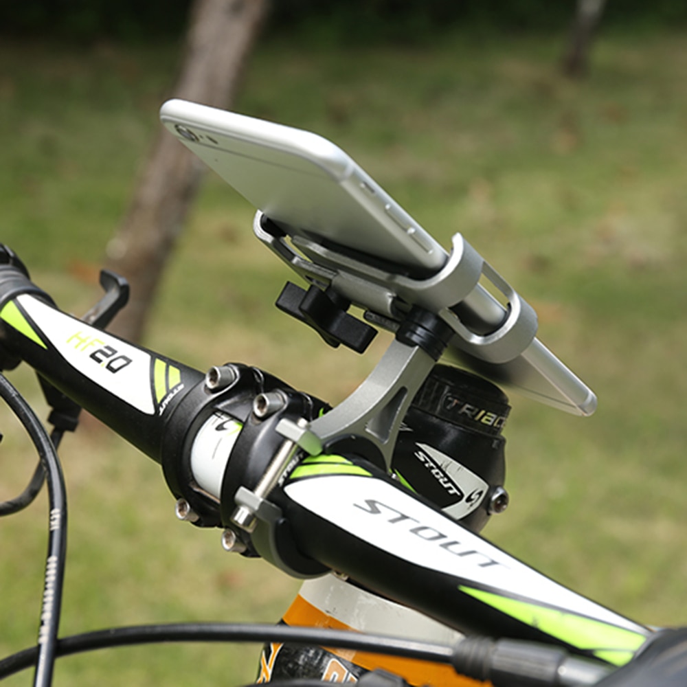 Soporte de teléfono móvil para bicicleta, sostenedor de Metal giratorio de 360 grados para Manillar de bicicleta de montaña y navegación