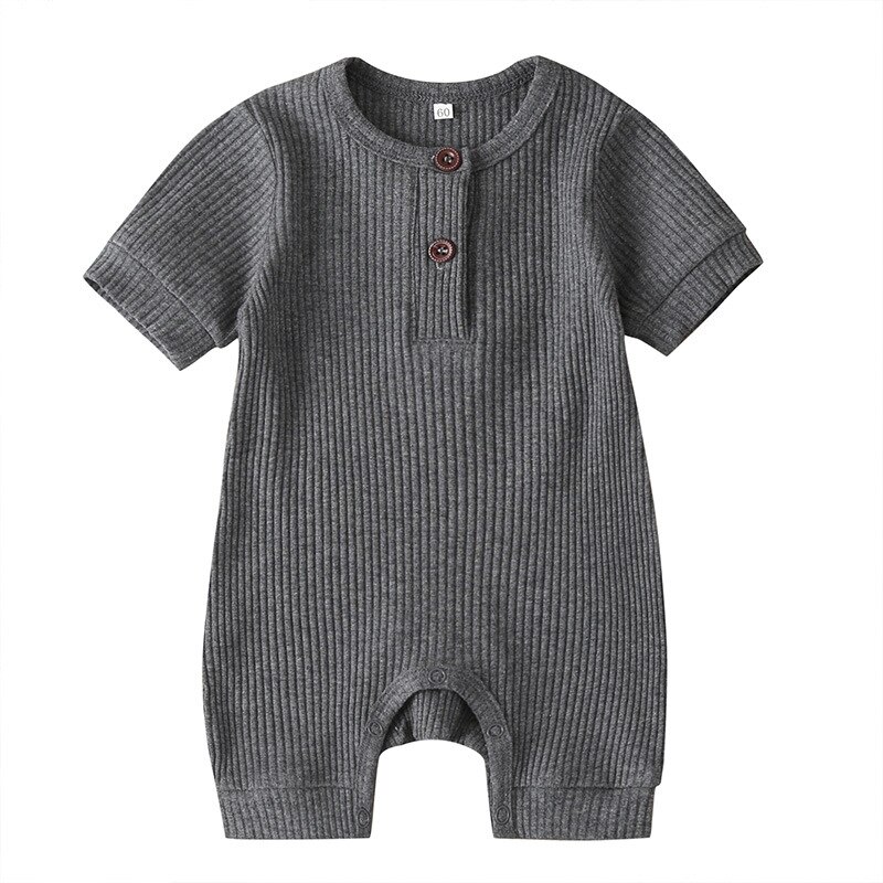 Superzachte katoenen baby rompertjes jongens korte mouwen effen newborn kleding kindersets