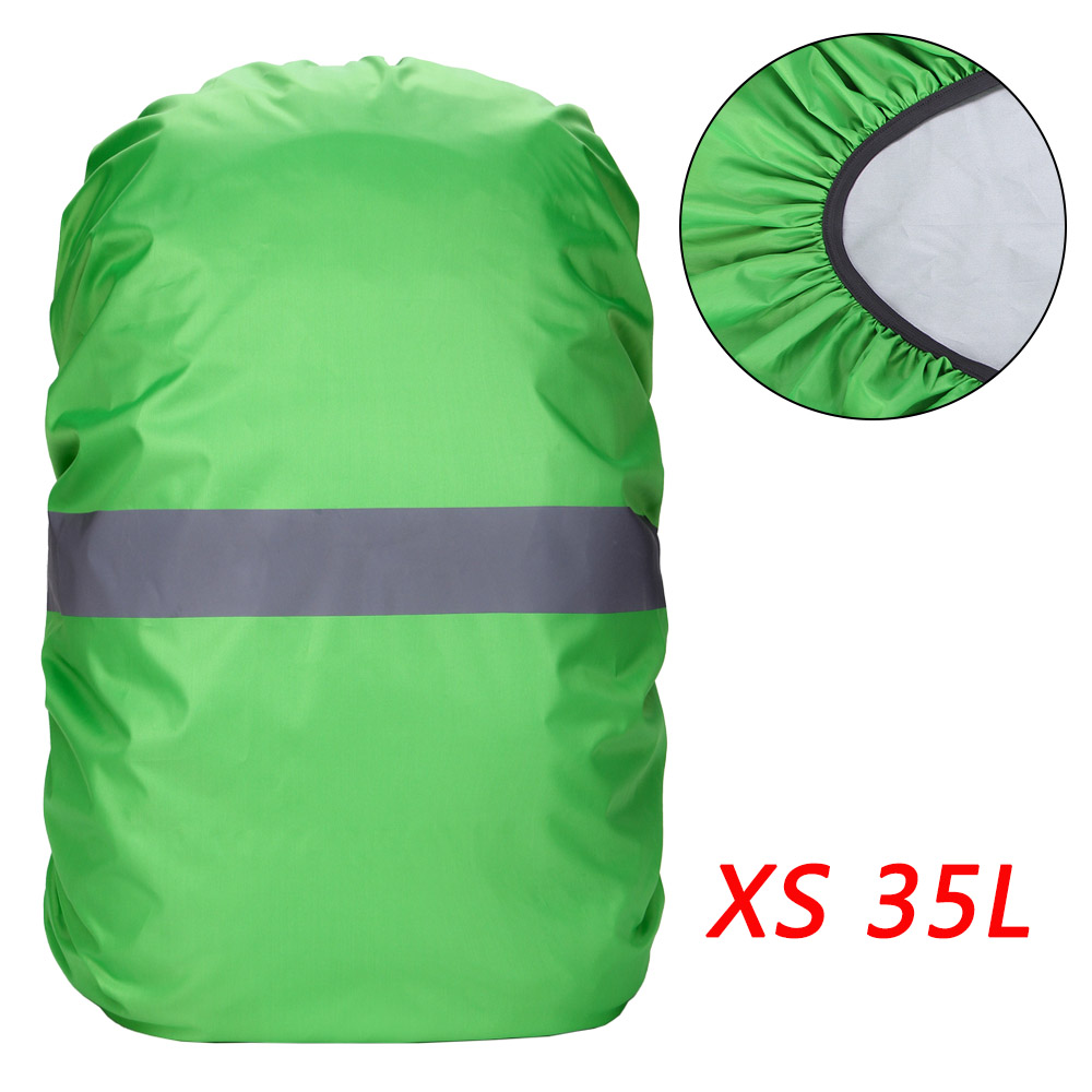 Cubierta de Mochila deportiva, bolsa impermeable, cubierta de lluvia con tira reflectante para ciclismo, Camping, senderismo, montañismo, verde, 20-100L