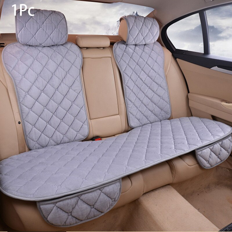 Universele Pluche Auto Seat Cover Sets Voor Vrouwen Roze Zitkussen Protector Mat Auto Cover Fit Meest Auto Interieur Accessoires: PQ232-HSeatGrey