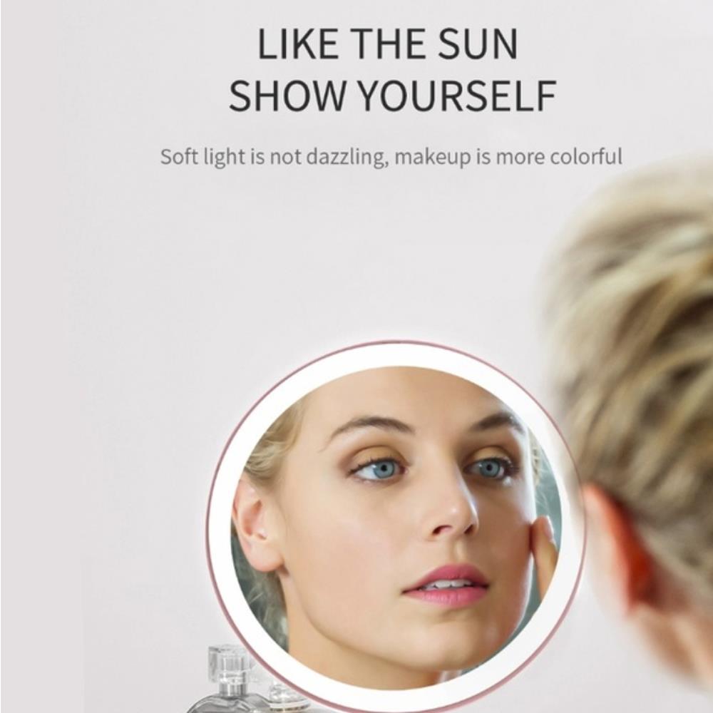 Makeup Mirrors Mirror Lamp Table Mirror LED Lighted USB Magnifying Luminous Portable 90 ° Rotation Touch Control Cosmetic