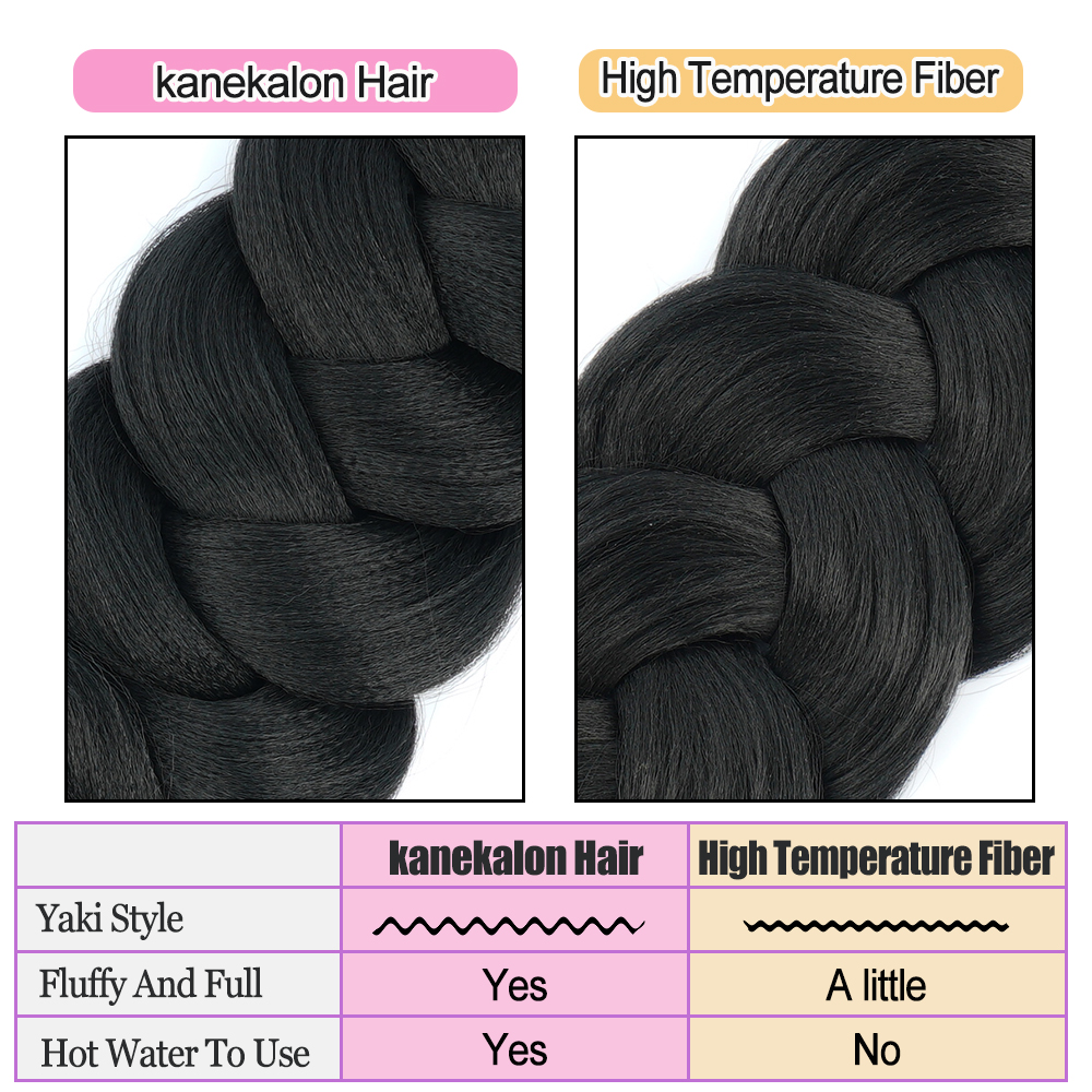 Más allá de cabello trenzado sintético de una pieza, trenza de fibra térmica de 82 pulgadas, 165g, extensiones de cabello trenzado Jumbo de ganchillo de Color puro