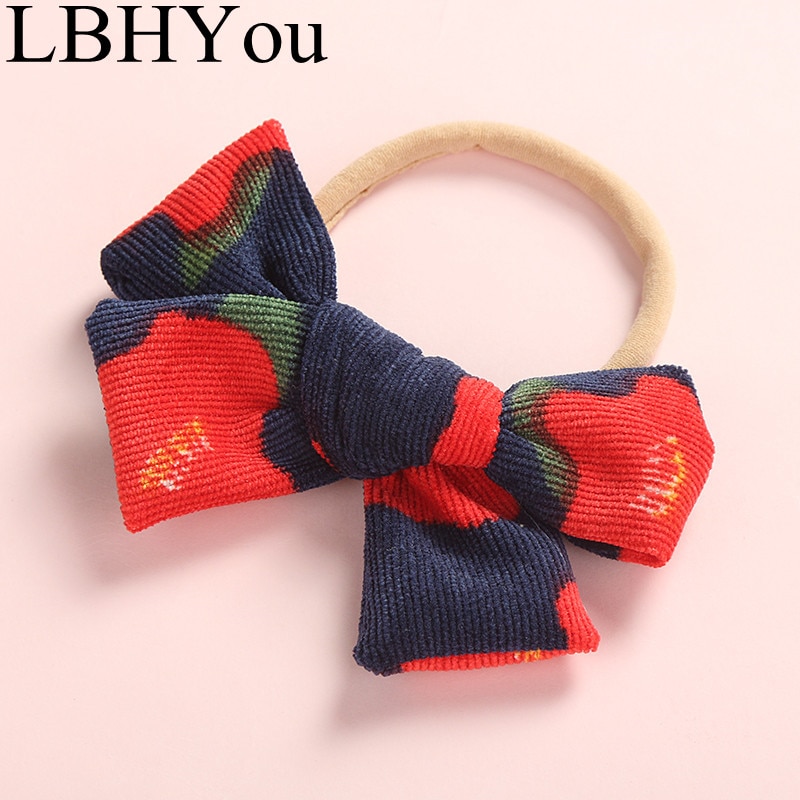 1pc meisjes luipaard corduroy nylon hoofdbanden pasgeboren baby meisjes dunne elastische nylon strikken haarbanden haaraccessoires