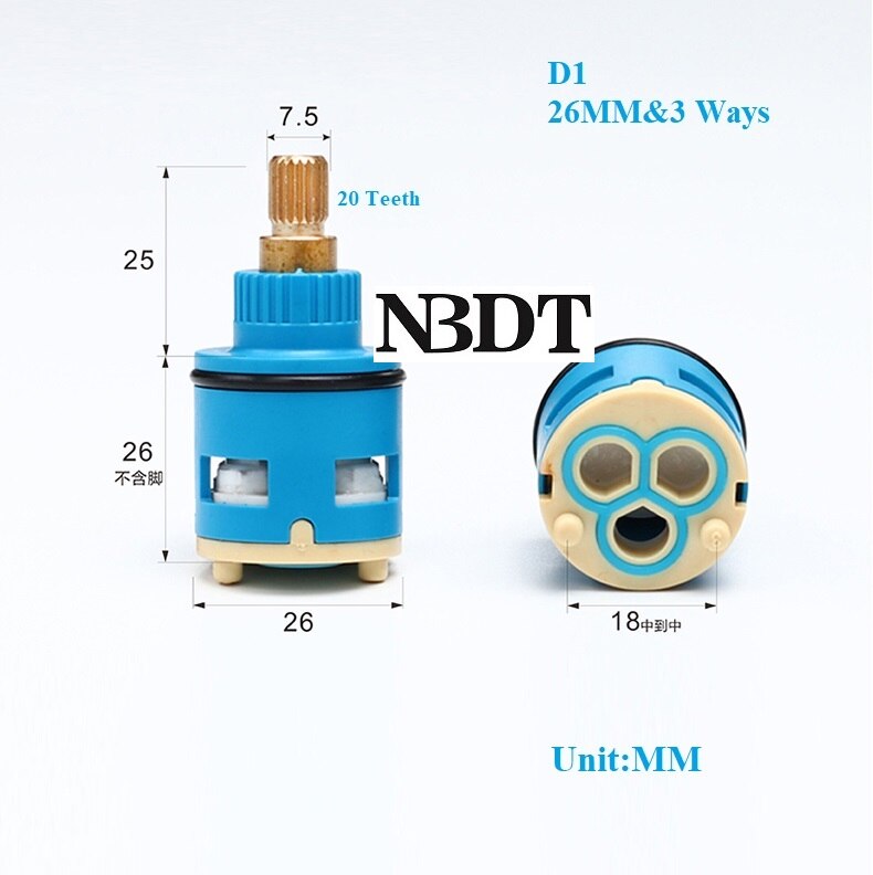Shower Faucet 2 3 4 Ways Diverter Valve Cartridge Replacement Square Plastic Round Brass Shaft: D1 26MM 3WAYS