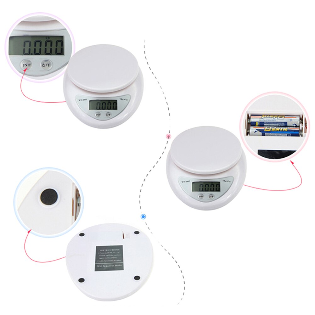 5kg/1g presise kjøkken digital ledet elektronisk skala matvekt måleinstrument perfekt veie skala til matlaging på kjøkkenet
