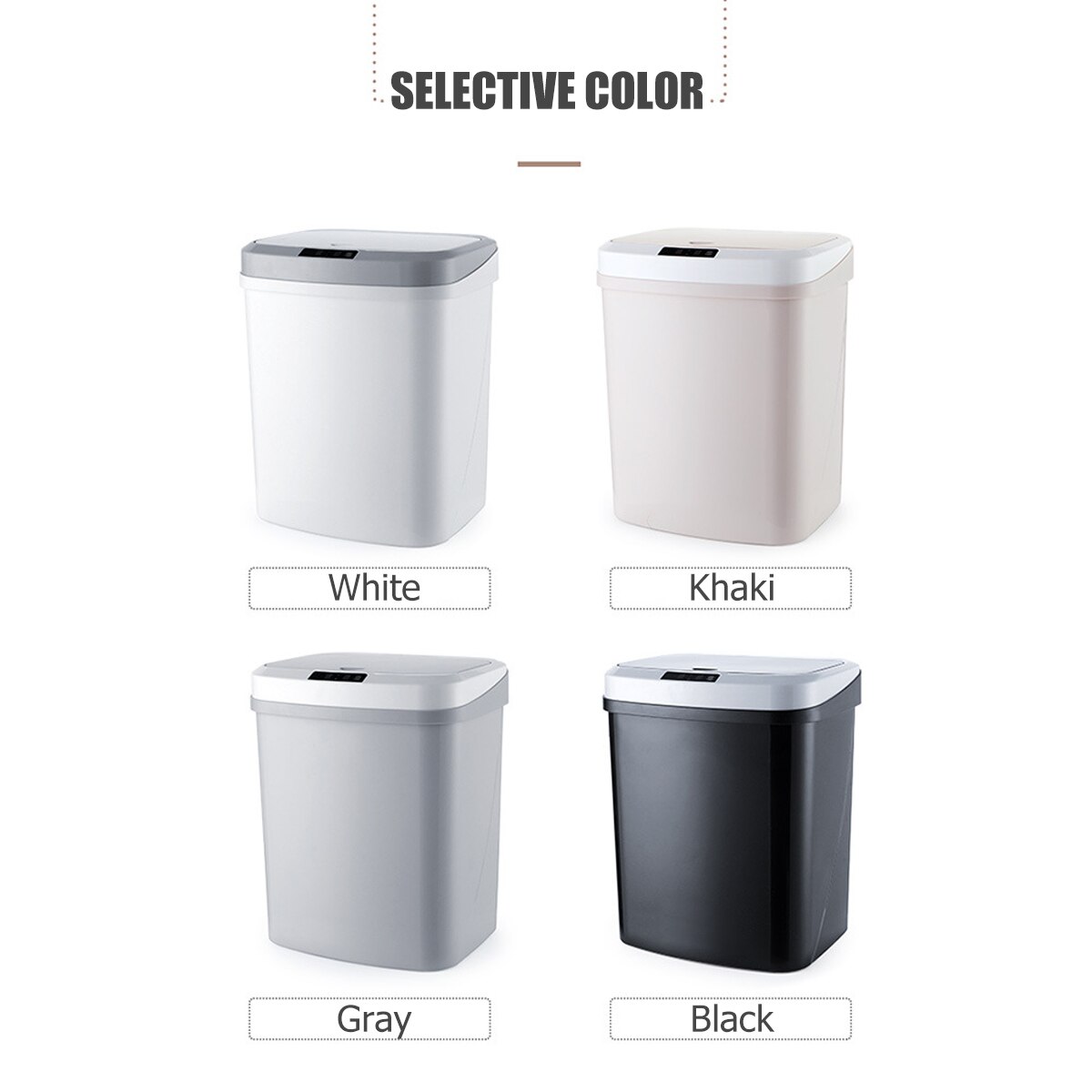 16L Automatic Touchless Smart Infrared Motion Sensor Rubbish Waste Bin Kitchen Trash Can Garbage Bins for Home Room Kitchen Car