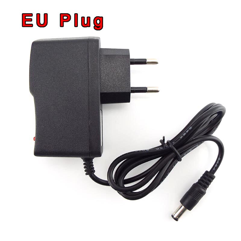 6V 1A Voeding Adapter Ac/Dc 100V-240V Lader Converter Transformator Cctv Camera Led strip Lamp Us Eu Plug 5.5Mm * 2.5Mm