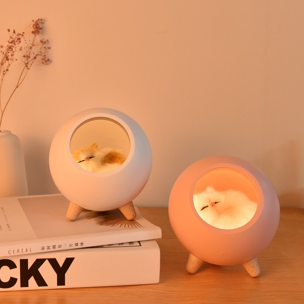 Usb Leuke Kat Huis Touch Dimmen Led Night Light Kind Baby Slaapkamer Thuis Moderne Indoor Studie Nachtkastje Decoratie Creatieve lamp