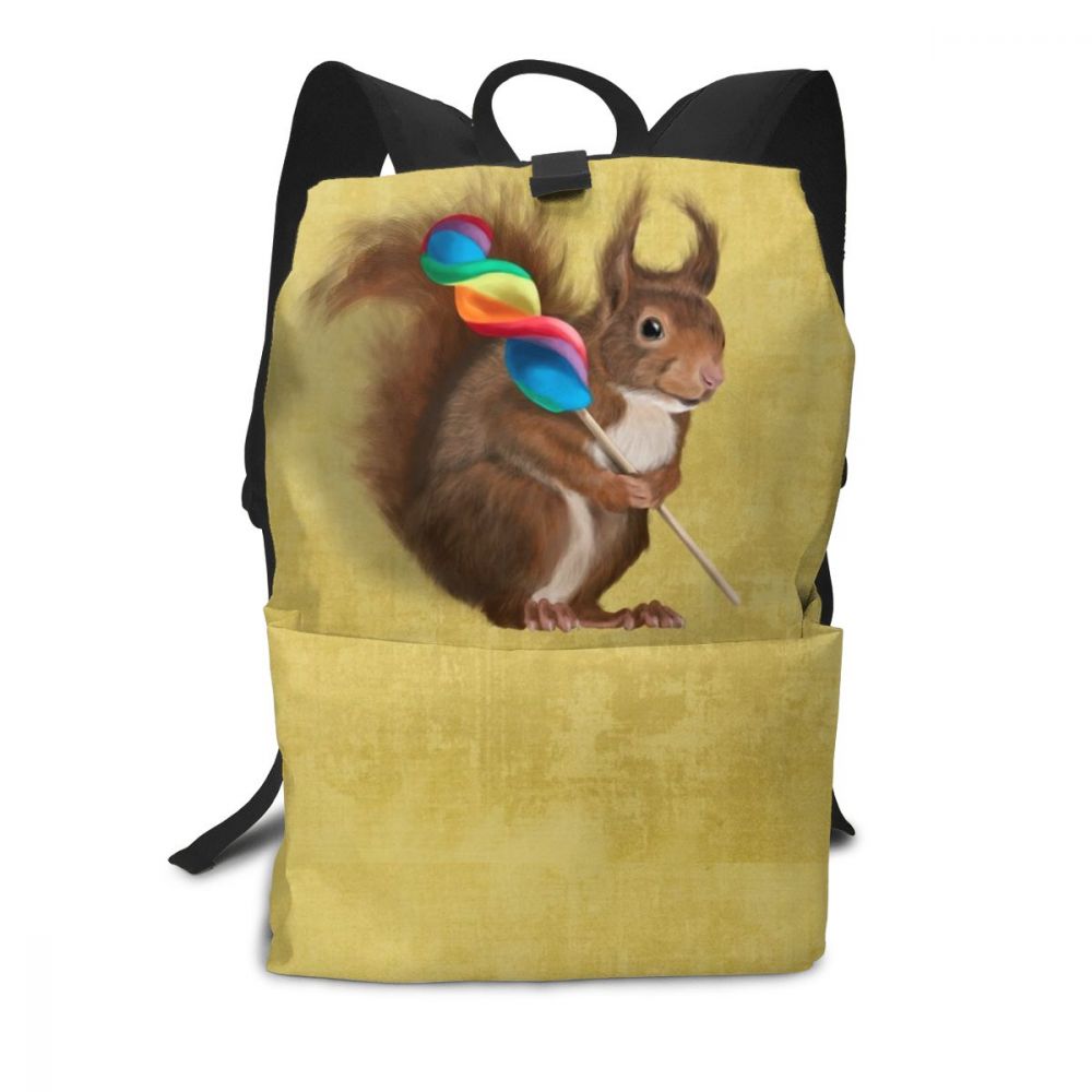 Mochila con estampado de ardilla para hombre y mujer, morral escolar de: Squirrel With Lol